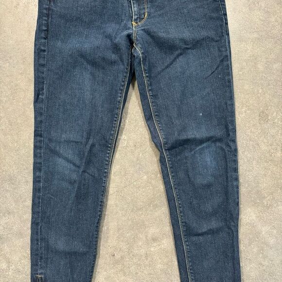 H&M Women's Mid-Rise Straight-Leg Skinny Fit Denim Jeans Blue Dark-Wash Size 28 - Picture 14 of 14